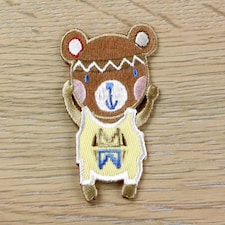 Brown & Yellow Indi Bear Patch Motif for Dressmaking - each