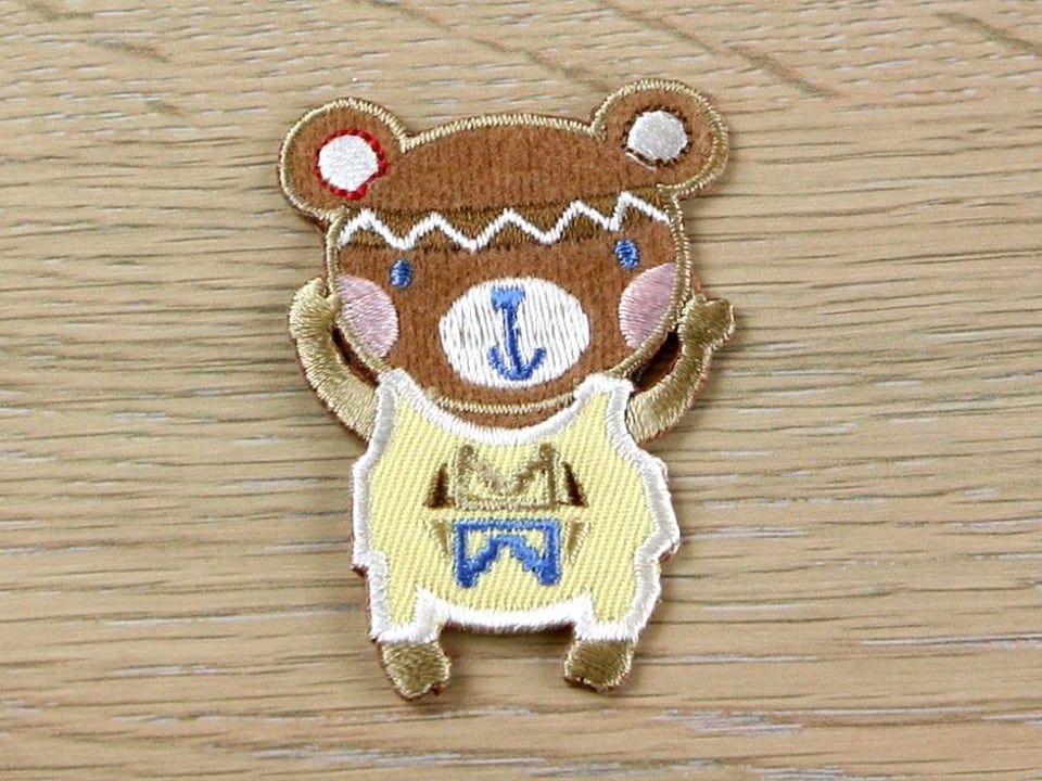 Brown & Yellow Indi Bear Patch Motif for Dressmaking - each