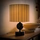 image 3 of ValueLights Anthony Candlestick Table Lamp Linen Stripe Shade and Bulb