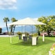 image 2 of Outsunny Garden Gazebo Awning Tent Marquee Water Resistant Steel Cream 3mx3m