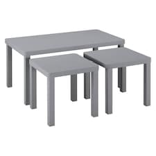 URBNLIVING Wooden Nesting Stacking Tables Set Of 3 | Multi | Grey | 3