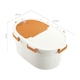 image 3 of Living and Home Airtight Pet Food Storage Container with Flip-Up Lid & Wheels | White | Orange | M