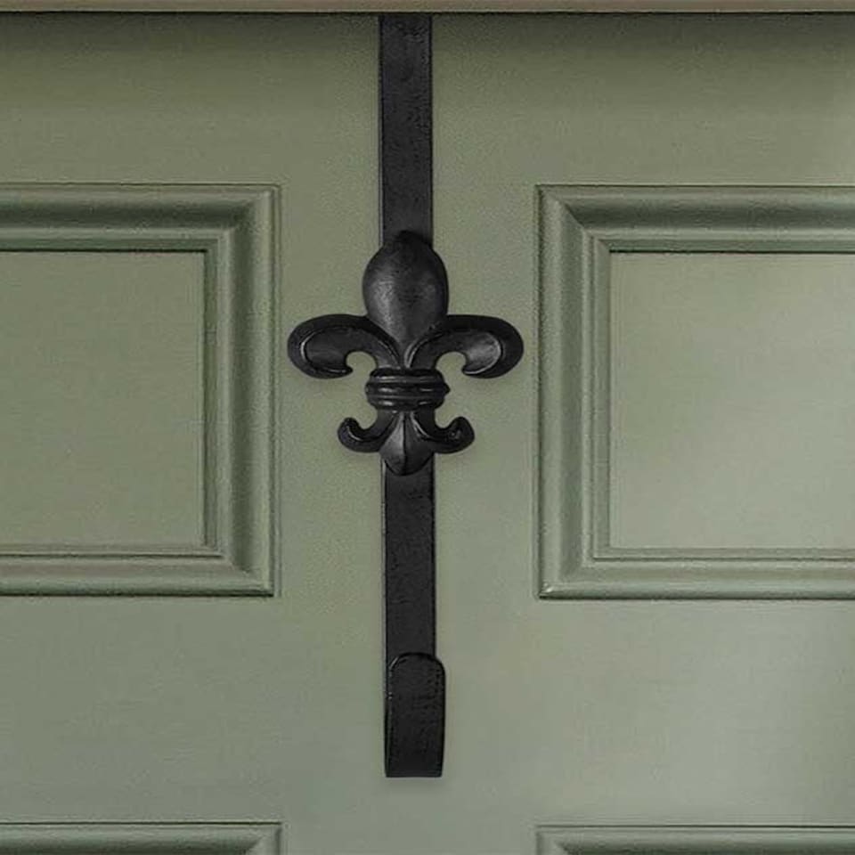 image 1 of Black Fleur de Lys Wreath Hanger
