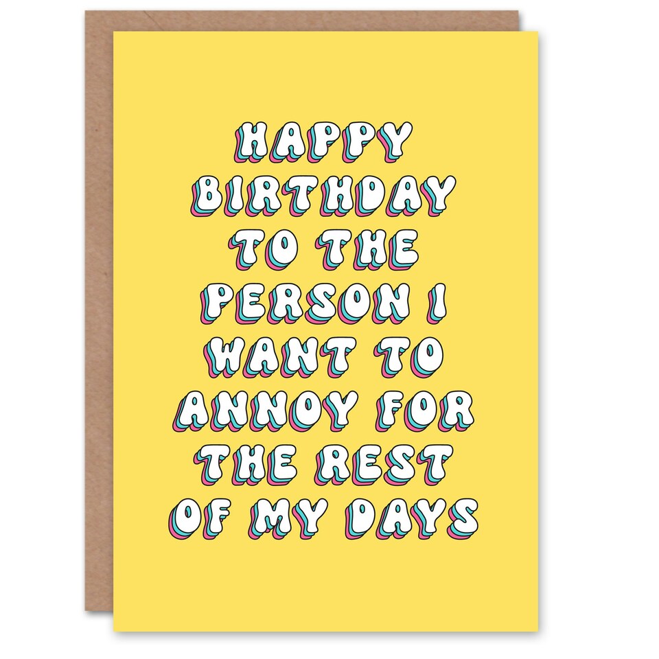 image 1 of Annoy You Forever Bright Retro Woman Her Funny Birthday Card