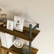 image 9 of HOMCOM Wall Shelf Unit with 4 Hooks for Living Room Rustic Brown