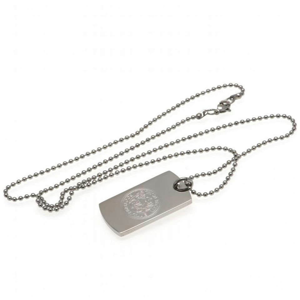 Leicester City FC Engraved Dog Tag And Chain - Silver - One Size