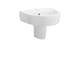 image 1 of 1 Tap Hole Basin & Semi Pedestal Fireclay Wall Hung Sink 420mm - White | White | White | 380 x 420 x 450mm