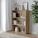 image 3 of Wide 3 Shelf Tier Wooden Bookcase Cabinet Storage Shelving Display Shelves Unit | Multi | Oak | 1