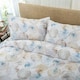 image 3 of Shell Mother of Pearl 100% Cotton Duvet Cover Set – Iridescent Shell Design with Piped Edges White | Double