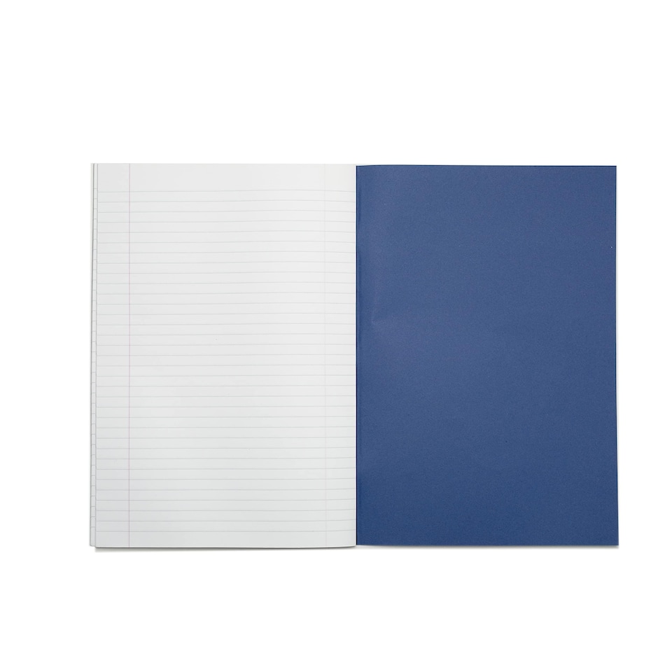 image 1 of Rhino 80 Page 8mm Lined Margin Exercise Book Dark Blue A4 50 Pack