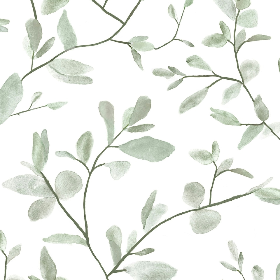 image 1 of Superfresco Easy Eugenie Leaf Trail Green Wallpaper Green | White