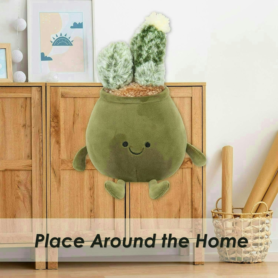 image 1 of Potted Plants Soft Toy Cute Plushie Huggable Cuddly Stuffed Toy 20cm Green