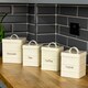 image 4 of Harbour Housewares 4 Piece Cream Vintage Metal Kitchen Canisters Set Utility Storage Utility Containers Storage Box Storage Container