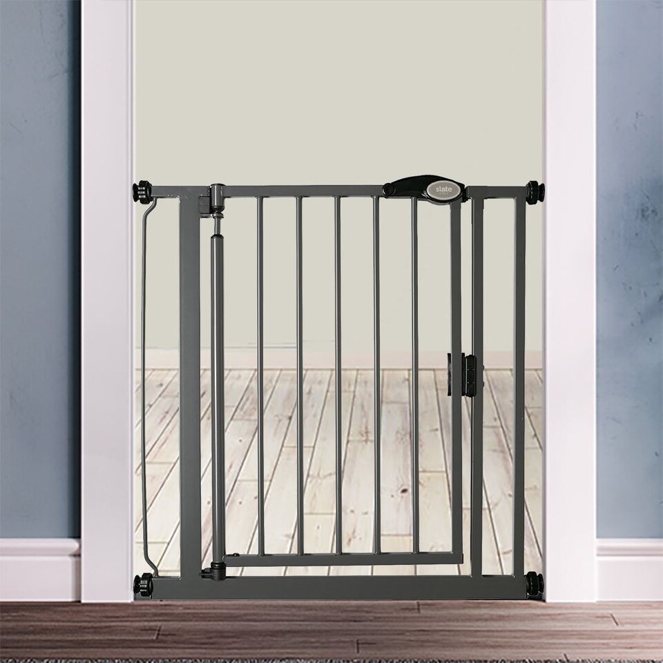 image 1 of Bettacare Auto Close Stair Gate, 82.2cm - 89.2cm, Slate Grey, Pressure Fit Safety Gate, Baby Gate | Grey