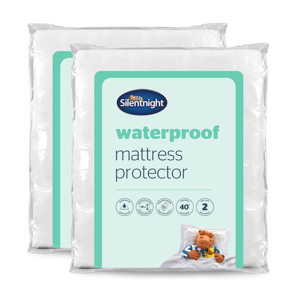 image 1 of Silentnight Waterproof Mattress Protectors, Pack of 2 | White | 2