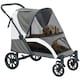 image 1 of PawHut Easy Folding Pet Stroller for Large Dogs Grey
