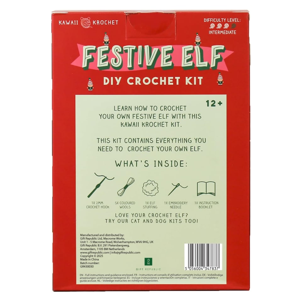 image 1 of Gift Republic Festive Elf DIY Crochet Kit