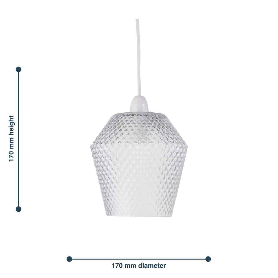 image 1 of Porter - Clear Textured Glass Easy Fit Pendant Shade Clear