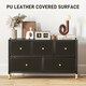 image 5 of HOMCOM Fabric Chest of Drawers with PU Leather Surface, for Bedroom