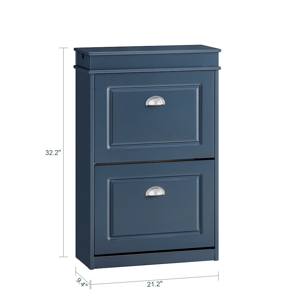 image 1 of SoBuy FSR78-B,Shoe Rack Storage Cabinet with 2 Flip Drawers | Blue | Blue | 1