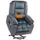image 1 of HOMCOM Velvet Riser and Recliner Chair for the Elderly, Quick Assembly, Fabric Overstuffed Lift Chair with Vibration Massage and Heat, Remote Control, Side Pockets, Grey