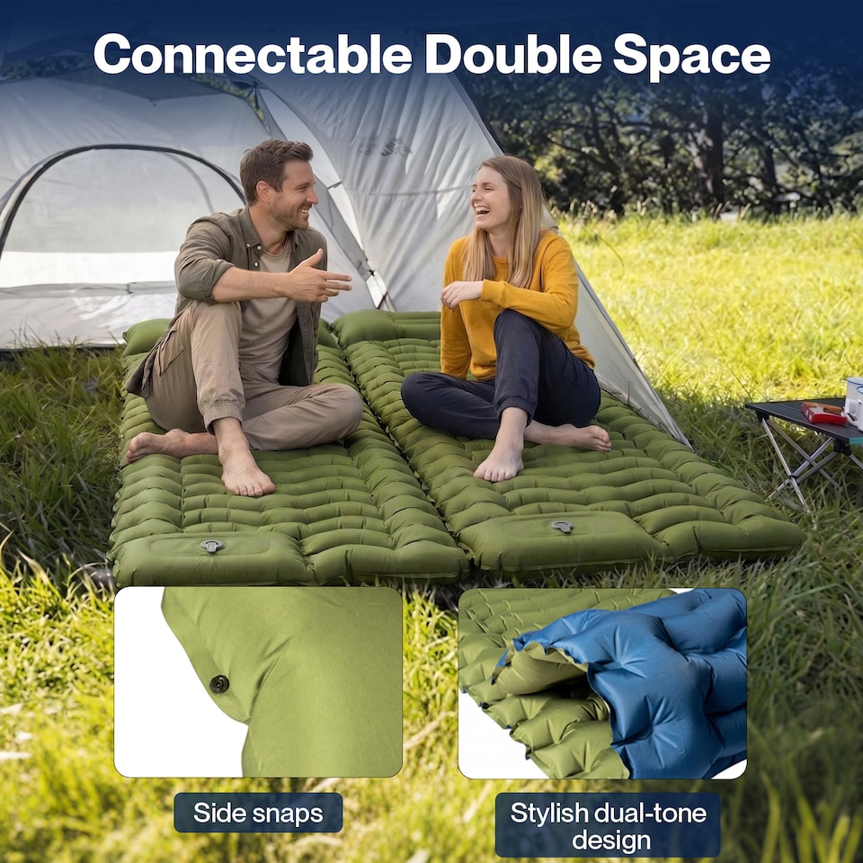 image 1 of Mountview Camping Sleeping Pad Ultralight Inflatable Mat Built In Pump Packable