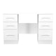 image 1 of Ripon 6 Drawer Kneehole Desk in White Ash (Ready Assembled) | White | White Ash