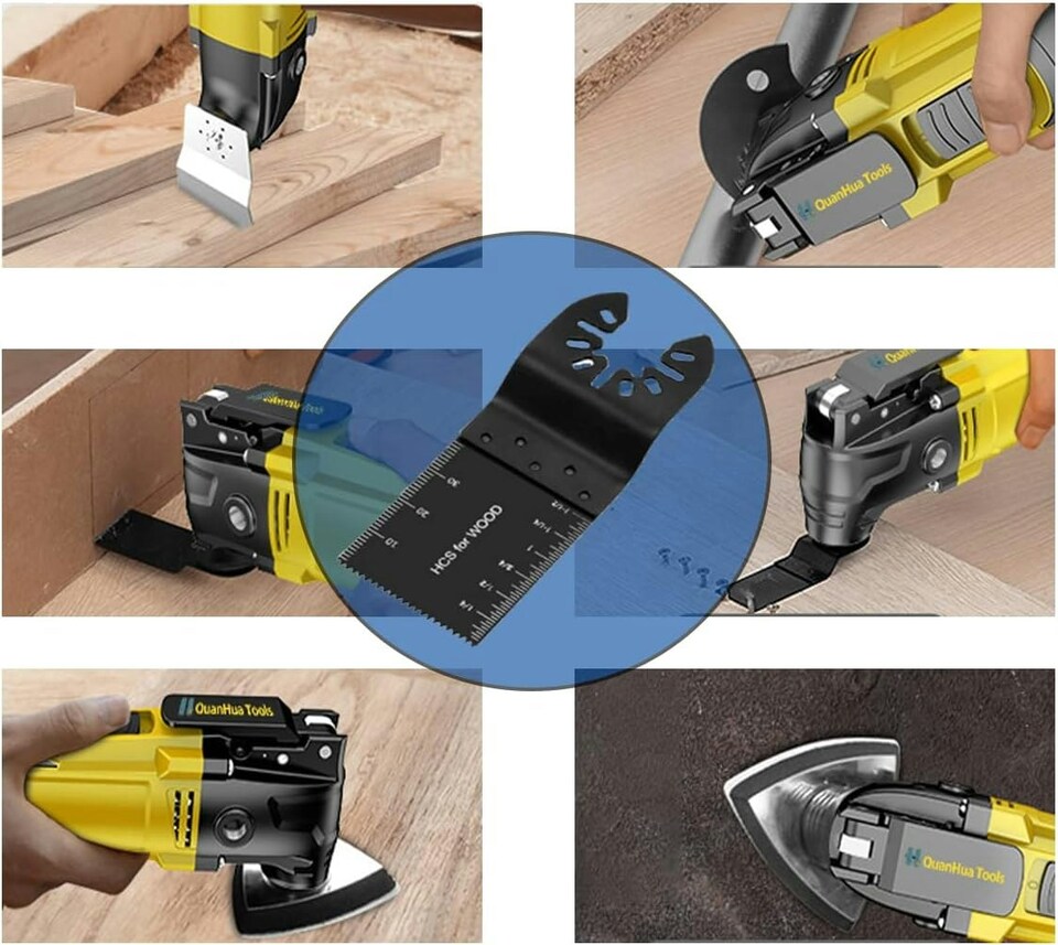 image 1 of 20pc Oscillating Multi Tool Saw Set Blade Metal Wood PVC Cutter
