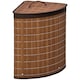 image 1 of HOMCOM Bamboo Laundry Basket with Lid, 55 Litres Laundry Hamper with Removable Washable Lining,  Corner Washing Baskets, 38 x 38 x 57cm, Brown | Brown