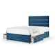 image 1 of Signature Platinum 2000 Pocket Sprung Blue Plush Velvet 2 Drawer Divan Set And Milan Headboard Single