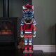 image 2 of 74cm Infinity Light up Standing Nutcracker Christmas Decoration with Red & White LEDs on Metal Base