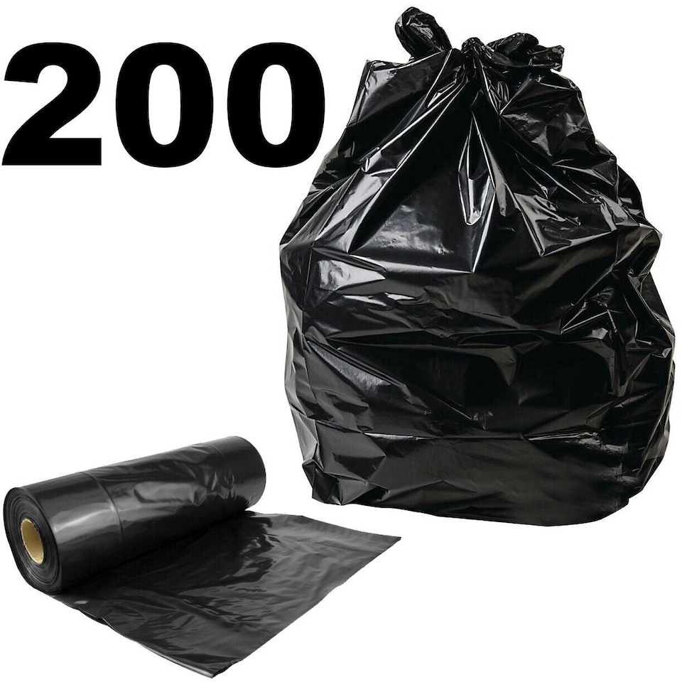 image 1 of 20 Black Refuse Sacks Strong Bin Liners Dustbin Bags
