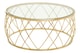 image 2 of Interiors by Premier Luxurious Gold Coffee Table, Gold Metal and Glass Coffee Table, Geometric Metal Base Modern Coffee Table | Gold