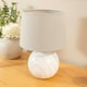 image 2 of ValueLights Connie Marble Effect Table Lamp with Grey Tapered Shade