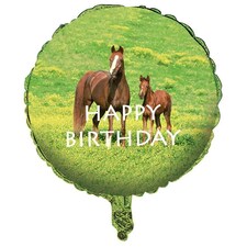 Creative Party Wild Horses Happy Birthday Foil Balloon - Green/White/Brown - One Size