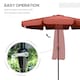 image 4 of Outsunny 2.7m Patio Umbrella Garden Parasol with Crank, Ruffles 8 Ribs Wine Red