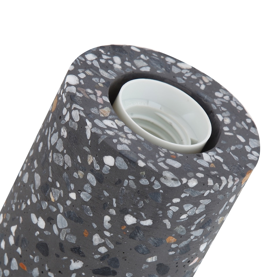 image 1 of Modern Black Mosaic Concrete Table Lamp for Vintage Industrial Style Light Bulbs | Black