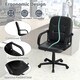 image 6 of COSTWAY Leather Office Chair PU Upholstered Swivel Chair Black