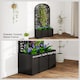 image 7 of Outsunny Metal Raised Bed for Garden with Trellis, Wall Mounted or Freestanding Raised Planter with Curved Privacy Screen, Leaves Cut-Out Trellis Planter for Climbing Plants, Flowers, Vegetables
