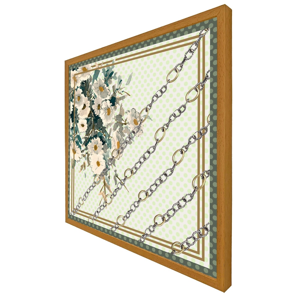 image 1 of Flowers & chain links (Picture Frame) Brown | S