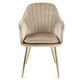 image 4 of MUSE Pair of Chairs Upholstered in Velvet Fabric with Gold Legs - Taupe Brown | Taupe