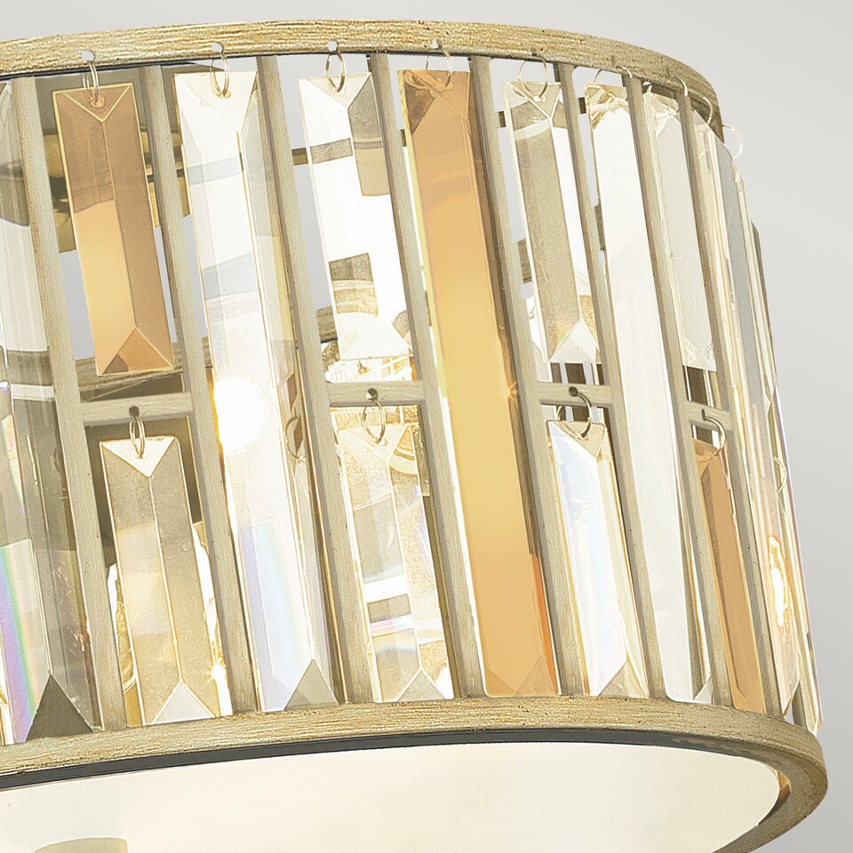 image 1 of Gemma 3 Light Flush Mount Ceiling Light Silver Leaf, E27