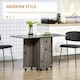 image 4 of HOMCOM Folding Dining Table, Drop Leaf Table With Storage Drawers Grey