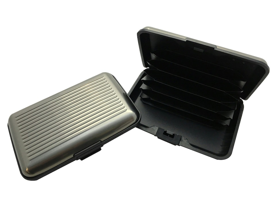 image 1 of 6 x Grey Aluminium Credit Card Holder - Durable and Lightweight Business Wallet
