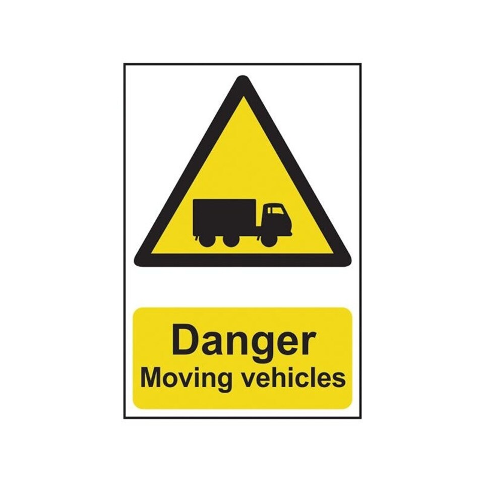 Scan Danger Moving Vehicles - Pvc Sign 400 X 600mm - Multi Colour - 400 x 600mm