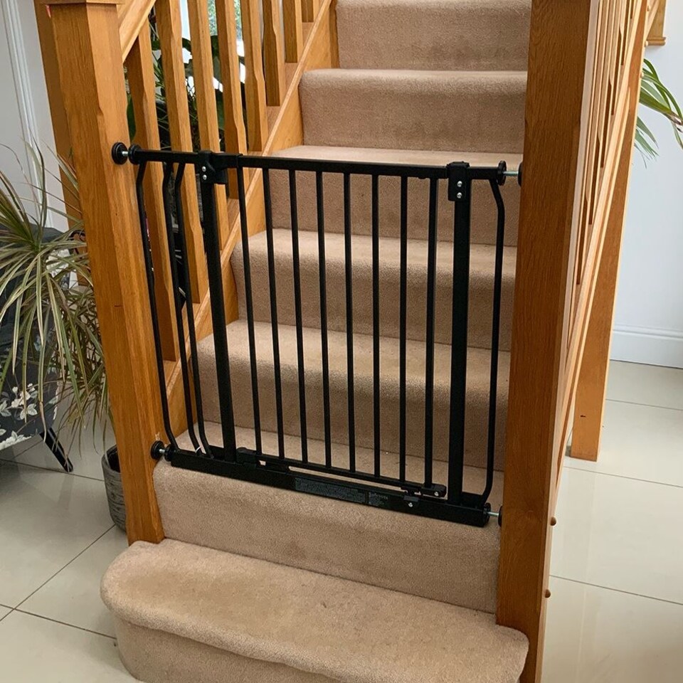 image 1 of Safetots Elite Pressure Safety Gate, 189cm - 198cm, Matt Black, Pressure Fit Stair Gate | Black