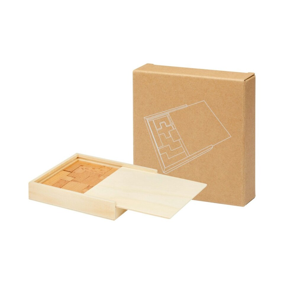 image 1 of Wooden Plain Puzzle - Natural - 2.1cm x 11.6cm x 11.6cm