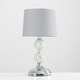 image 3 of ValueLights Pair Of Modern Chrome And Mosaic Crackle Glass Table Lamps With Grey Shade