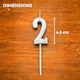 image 3 of Silver 2 Number Candle Birthday Anniversary Party Cake Decorations Topper | Silver
