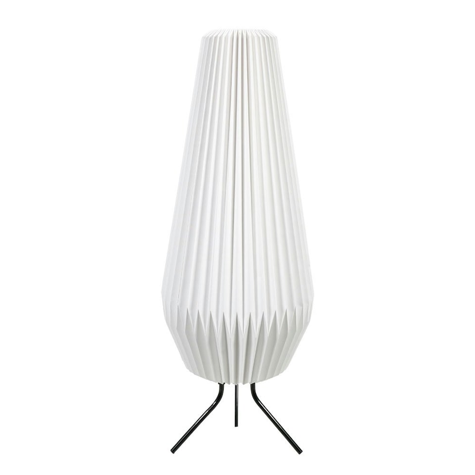 image 1 of ValueLights Astrid Geometric Origami Teardrop Paper Pleat Floor Lamp | White